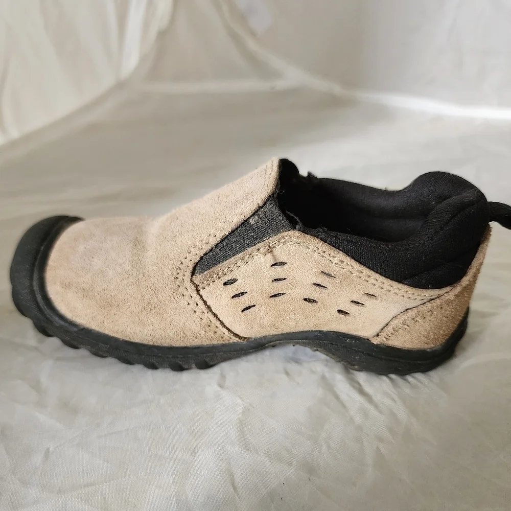 Osk Kosh B'gosh Samuel Infant Size 5 M Tan Leather Slip On Baby Toddler Shoe EUC